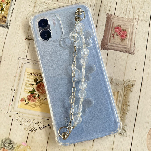 Funda Tpu Transpente Con Cadena Mariposa Para Redmi A1