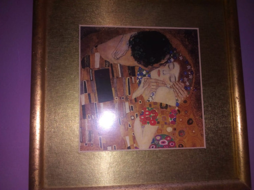 Cuadro El Beso Gustav Klimt Amarillo Dorado (Usado)