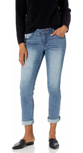 Democracy Jeans Ab Solution Girlfriend Para Mujer, Azul / Pa