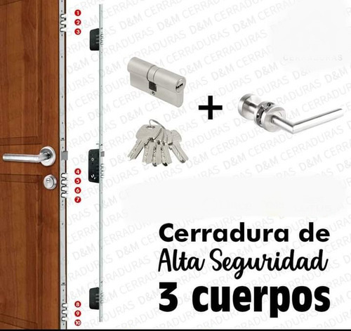 Kit Cerradura Principal De Alta Seguridad Con 10 Barras Yale