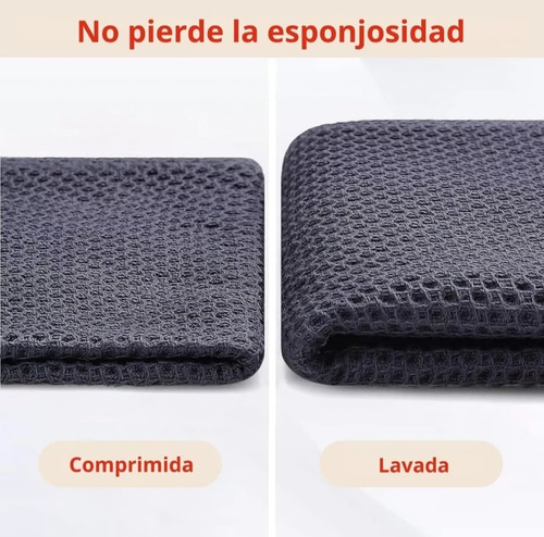 Pack 3 Paño De Cocina Algodón Estilo Waffle Cuadrado 34x34cm Gris
