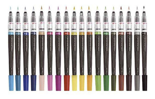 Pentel Art Brush Color Pens 18 color Set Importado Japon