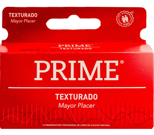 Imagen 1 de 1 de Preservativo Prime Texturado De Látex Mayor Placer X 12 U