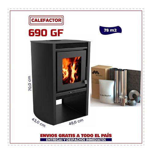 Imagen 1 de 6 de Calefactor Ecológico Doble Combustión Liv 690gf + Kit Techo