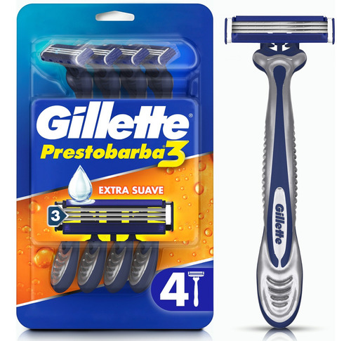 Gillette Prestobarba3 Máquina De Afeitar Desechable 4 Uds