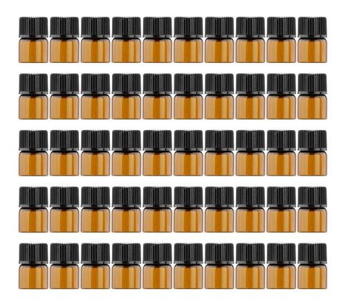 Minifrascos De Vidrio Ámbar, 50 Unidades, Con Tapón De Rosca