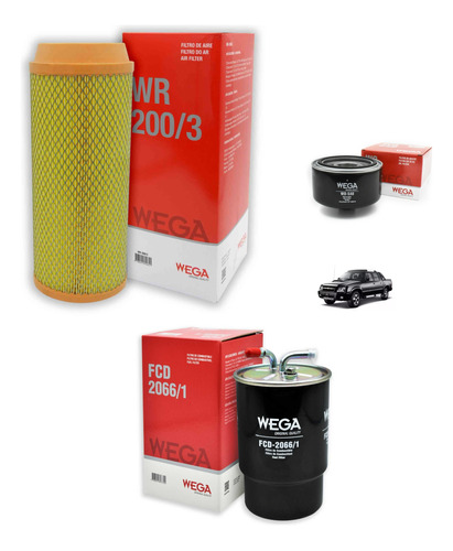 Kit Filtros Chevrolet S10 2.8 Mwm Electronica Wega