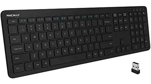 Teclado Inalámbrico Recargable, Macally Ultra Slim 2.4g Tecl