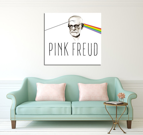 Cuadro 30x30cm Pink Freud Sigmund Freud Psicologia Rainbow