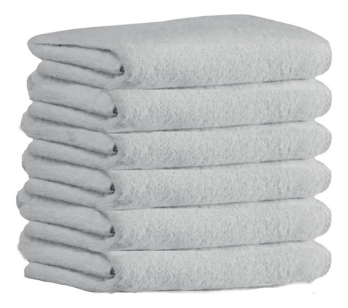 6 Toallas De Baño 130x70 De 410 Gramos Marca Cottonella Color Blanco Th-baño130cot
