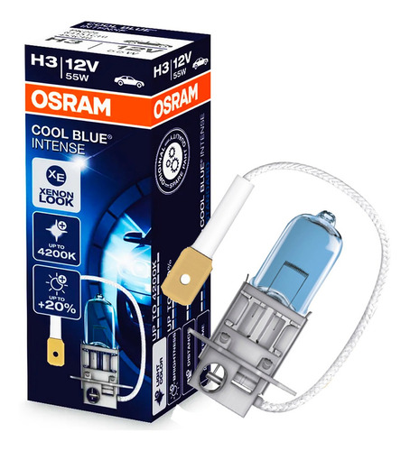 Lâmpada Osram Cool Blue H3 Super Branca 4200k Efeito Xenon