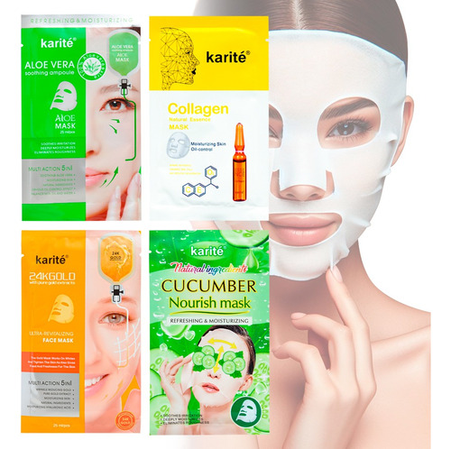 Mascarillas Faciales Hidratantes Aromas Surtidos Pack 24