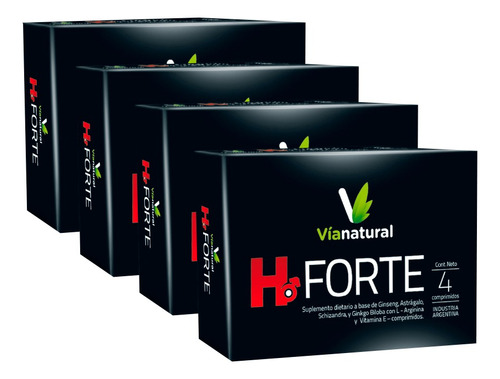 H Forte Pack 4 Cajas Energía Sexual Vigorizante 16 Comprimid