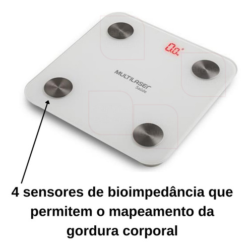 Imagem 5 de 8 de Balança Bioimpedância Até 180kg Biohealth Multilaser Saúde