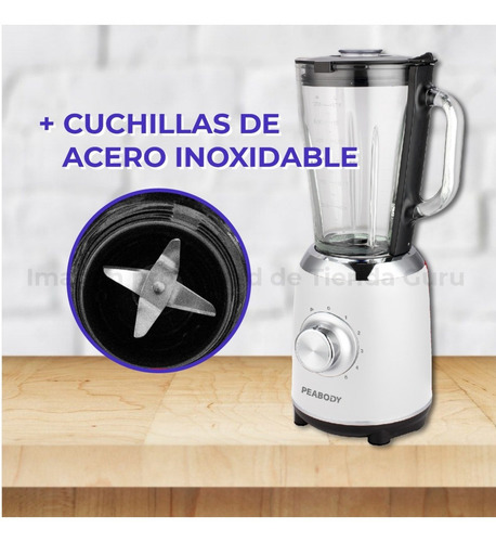 Licuadora Peabody Pe-ln805 1.75 L Con Jarra De Vidrio P1 Color Blanco