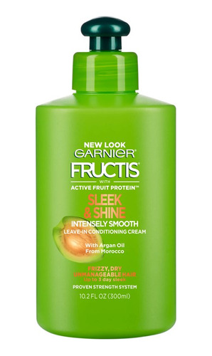 Garnier  Crema Acondicionadora Sin Enjuague Sleek & Shine 