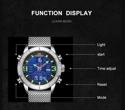 Reloj Naviforce Militar 9153 Analogo Digital A Inoxidable