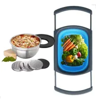 Comprar Kit 2 Conjuntos Bowl Ralador Inox+ 2 Escorredores Retráteis
