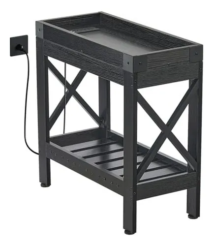 Mesa Lateral Estrecha Con Estación De Carga Y 2 Usb 21 7