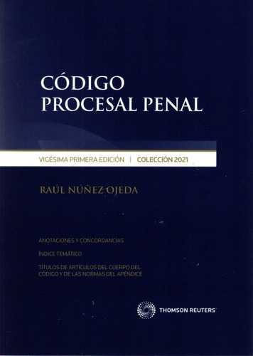 Imagen 1 de 3 de Codigo Procesal Penal 2021 Thomson Reuters