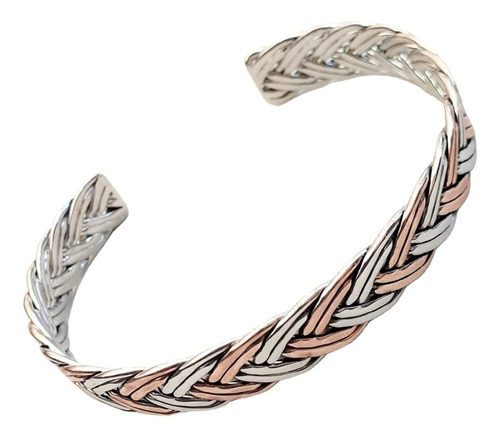 Pulsera Plata 925 Trenza Rígida Pp219 Vikinga