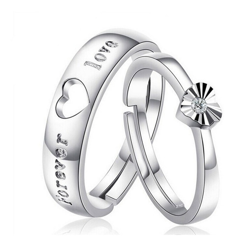 Anillos Ajustable Pareja Novios Compromiso Estilo Coreano