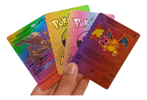 10 Cartas Pokémon Arcoíris/multicolor O 10 Cartas Pokémon 3d
