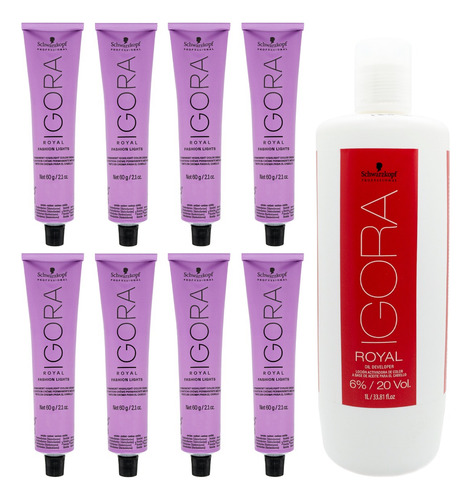 Schwarzkopf Igora Fashion Lights X8 Tinturas + Oxidante 1l
