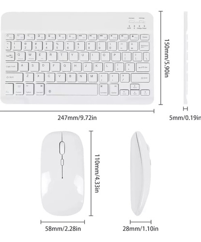 Juego De Teclado Y Mouse Portátiles En Español Verde Oscuro