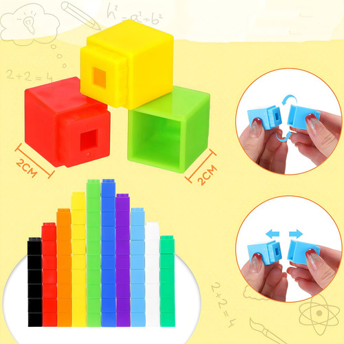 Cubos Conectores Matemática 100 Unidades Método Singapur