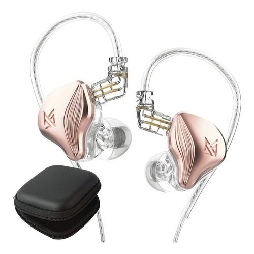 Imagen 1 de 7 de Kz Zex Audifonos Con Micro + Estuche In Ear Rosa Gold