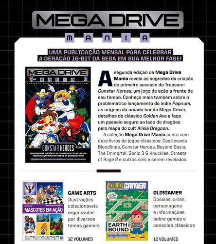 Mega Drive Mania Volume 2 - Gunstar Heroes, de Editora Europa. Editorial Editora Europa Ltda., capa mole em português, 2021