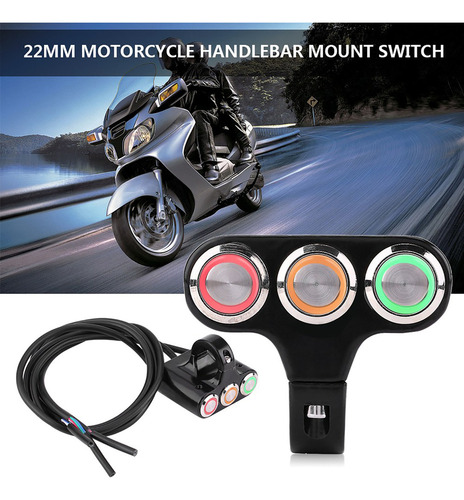 Mc1 Interruptor De Luz Led Antiniebla Freno Manillar Moto