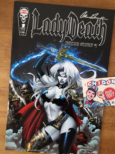 Comic - Lady Death Nightmare Symphony #1 Firmada Coa Pulido