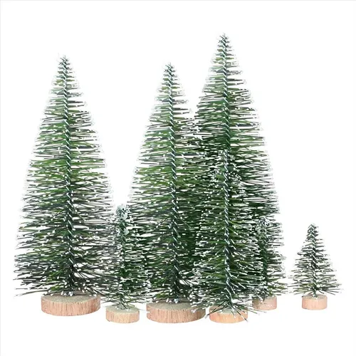 25 Peças De Árvores De Natal Artificiais Em Miniatura, 5 Tam Verde