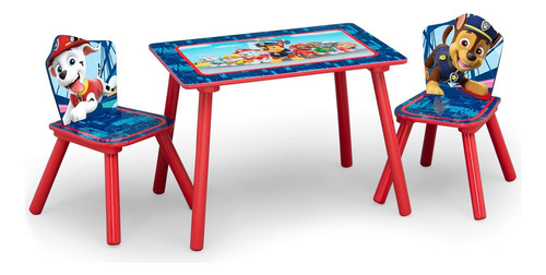 Set Infantil Cama Play Mesa Con Sillas Y Baul Paw Patrol