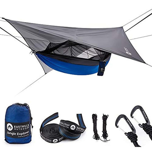 Hamaca Doble Portátil Para Camping Con Mosquitera 118 ''x 7