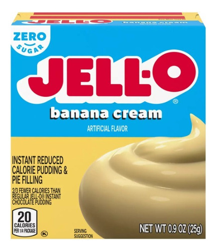 Banana Cream Jell-o Platano Pudding & Pie Filling Zero Sugar