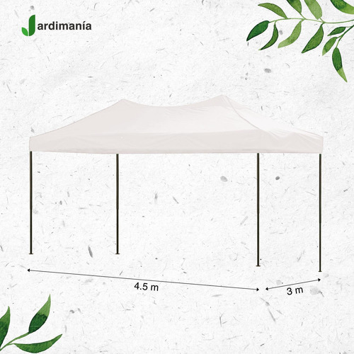 Toldo Carpa Plegable Reforzado 3x4.5 Impermeable Eventos Color Blanco