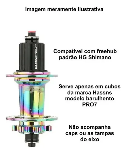 Freehub Cubo K7 Bike Hassns Original Pro7 Barulhento 6 Pawls