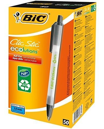 Bolígrafo - Ecolutions Clic Stic (recycled) Black (box 50)