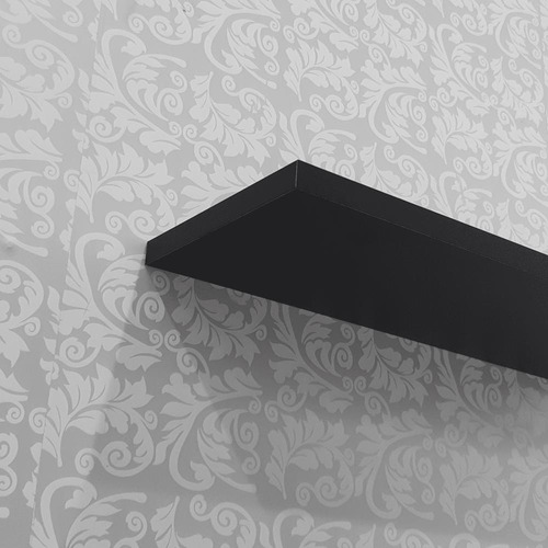 Imagem 3 de 6 de Prateleira Preta 40x20cm Com Suporte De Embutir