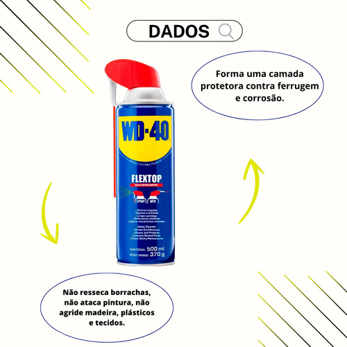 Wd40 Spray Produto Multiusos Desengripa Lubrifica 500ml 12un