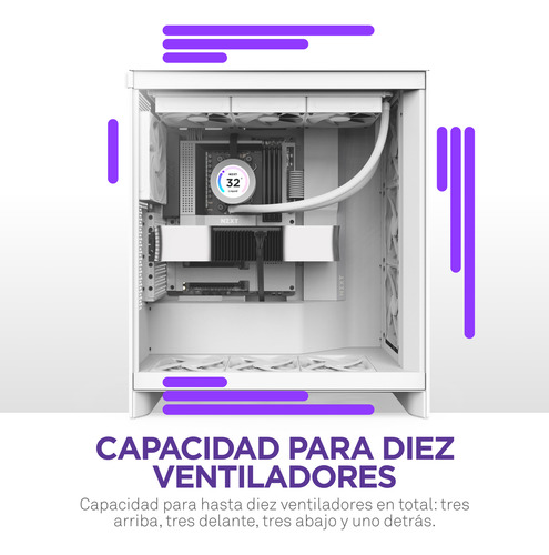Gabinete Nzxt H7 Flow (2024) Mid-tower Case Blanco