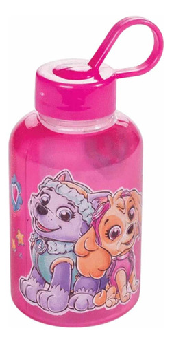 Garrafa De Plástico para menina Com Alça 280 Ml Patrulha Canina rosa Plasútil