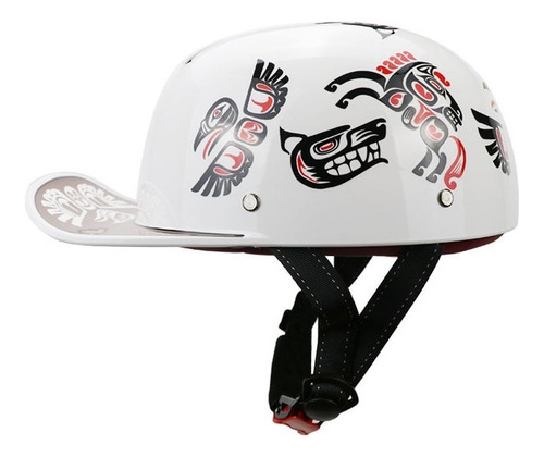 Gorra De Béisbol Casco Para Moto Negro Mate 3/4 Chopper