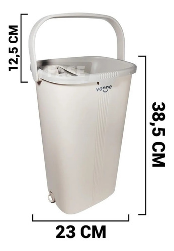 Imagen 3 de 5 de Balde Limpiador Escurridor Plano Super Compacto 4 Mopa Udovo