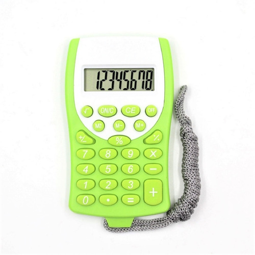 Mini Calculadora Bolso Estudante Pequena Portátil 08 Dígitos Cor Verde