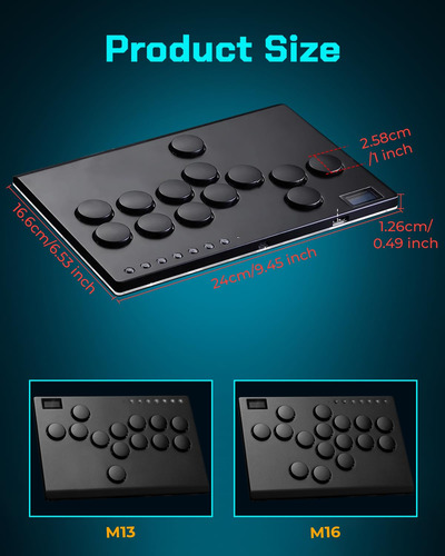 Arcade Stick All Metal Controlador Con Rgb Y Turbo Funciones