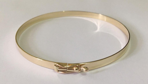 Pulseira Argola, Bracelete Algema Reta 8g Ouro 10k